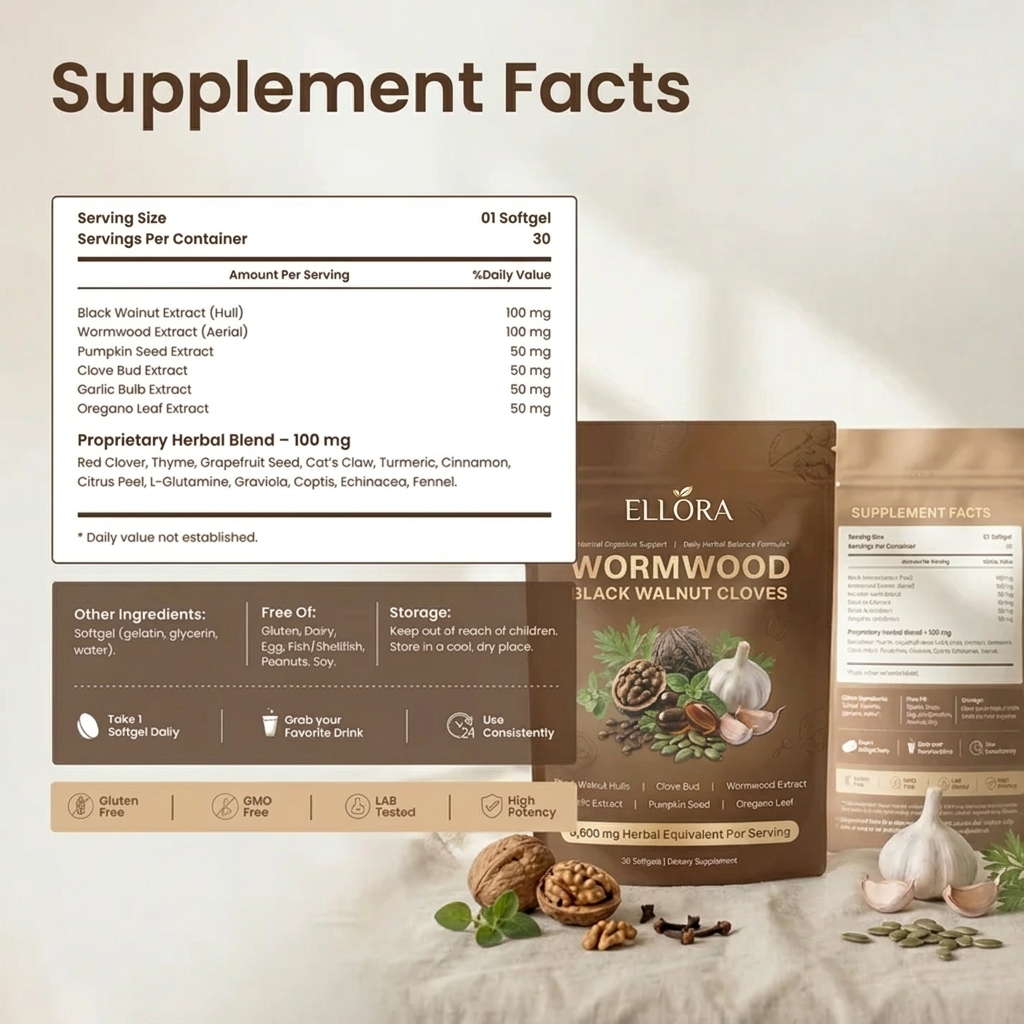 Black Walnut Wormwood Cleanse - 6,600mg softgels